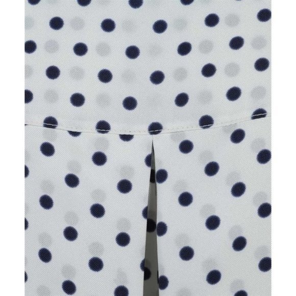 LANVIN Silk Polka Dot Skirt / Culottes Ecru / Blue - Size 42 FR/10 US - Picture 2 of 11